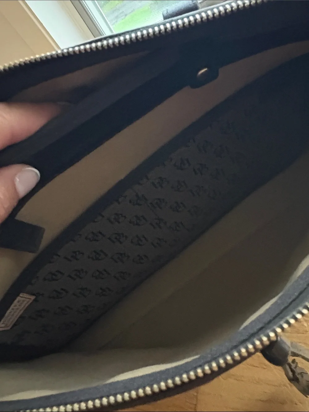 Dooney Black Patterned Tote Bag with Grommet Detail - woman’s